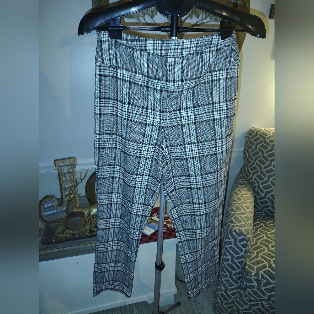 Tribal Checkered Pants - Black, White, Tan